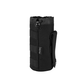ProCase Tactical Military Molle Bottle Holder with Drawstring and Mesh Bottom, Water Bottle Bag, Portable Water Container Bag for Camping, Hiking, Hunting, Travel - Black, black, Outdoor