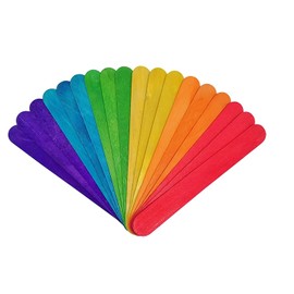 KTOJOY KTOJOY 6 100 Pcs Colored Jumbo Wooden Craft Sticks Wooden Popsicle Colored Craft Sticks Stick 3/4Wide Treat Sticks Ice Pop Sticks for DIY CraftsHome Art Projects, Classroom Art Supplies