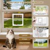 Cat Door for Window Insert, Fits 14-24 Inch, Clear Plexiglass,
