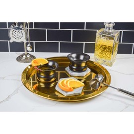 Historically Modern Designs The Oaxaca Tequila & Mezcal Glass Volcanic Ash Finish Set of 2