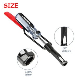 Valve Adjustment Tool Jam Nut 10mm Compatible with Toyota/Hon-da/Niss-an/Mit-su/Ma-zda Vehicle Engines, Slotted Valve Adjusting Stud, Valve Grinding Tool Valve Lapping Guiding Removal Tool