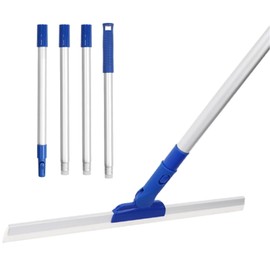 17" Magic Broom Squeegee Broom with 56" Adjustable Long Handle for Floor Bathroom Kitchen,Shower Tile Pet Hair Fur Marble Glass Window Cleaning