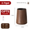LEASYLIFE 8L/2.1GAL Modern Metal Waste Bin with Realistic Wood Texture,Built-in