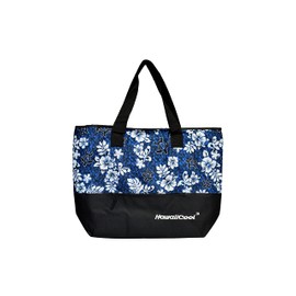 Hawaiian Print Large Insulated Cooler Tote Bag 245 (Honu Lauhala - Navy)