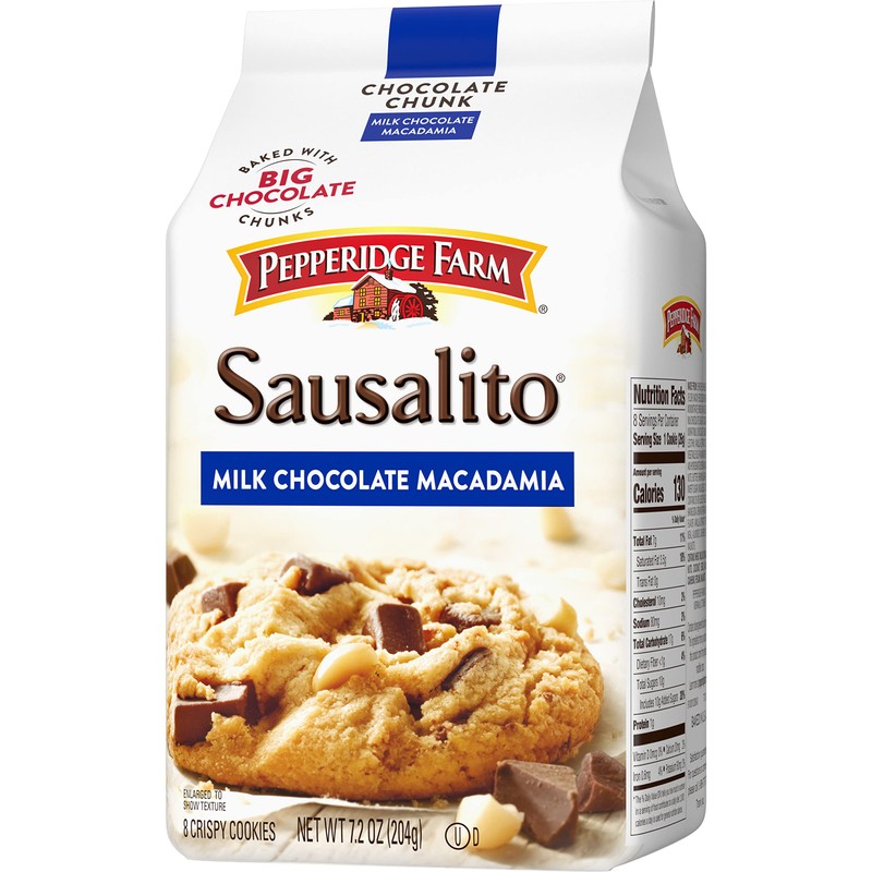 Pepperidge Farm Sausalito Crispy Milk Chocolate Macadamia Nut Cookies, 7.2