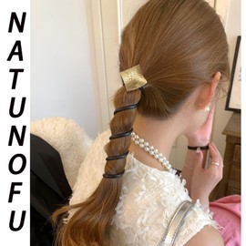 Natunofu Hair Rubber Wire Pony Fashionable Adult Coil Up Cute Accessory Ladies' Hair Arrangement Korean Hair Accessory Coil Up Coil Pony Rubber Stylish Decoration Hair Accessories for Women