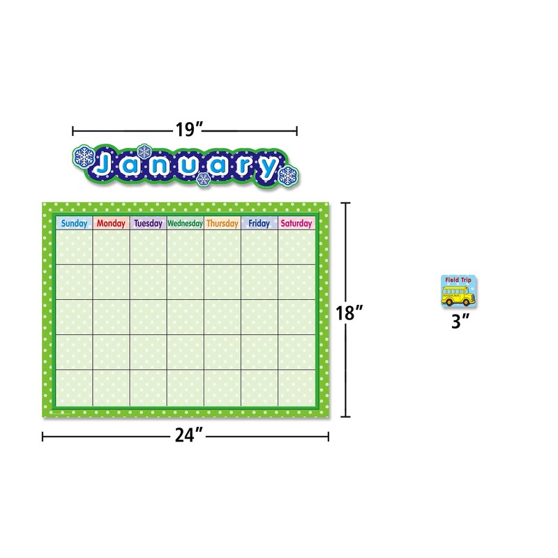Teacher Created Resources TCR4188 Polka Dot School Calendar Bulletin Board