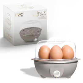 COOK WITH COLOR 350W Electric Double Layer Egg Cooker - Egg Boiler for Hard Boiled, Soft Boiled, and Omelettes, 6.1x6.1x5.5, Greige