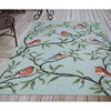Liora Manne 2270/04 Aqua Ravella Bird on Branches Indoor/Outdoor Rug,