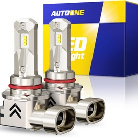 AUTOONE 9005 HB3 LED Bulbs, Same OEM Size 18000LM 500% Brighter Canbus Plug and Play Fog Light Replacement 6000K White, Pack of 2