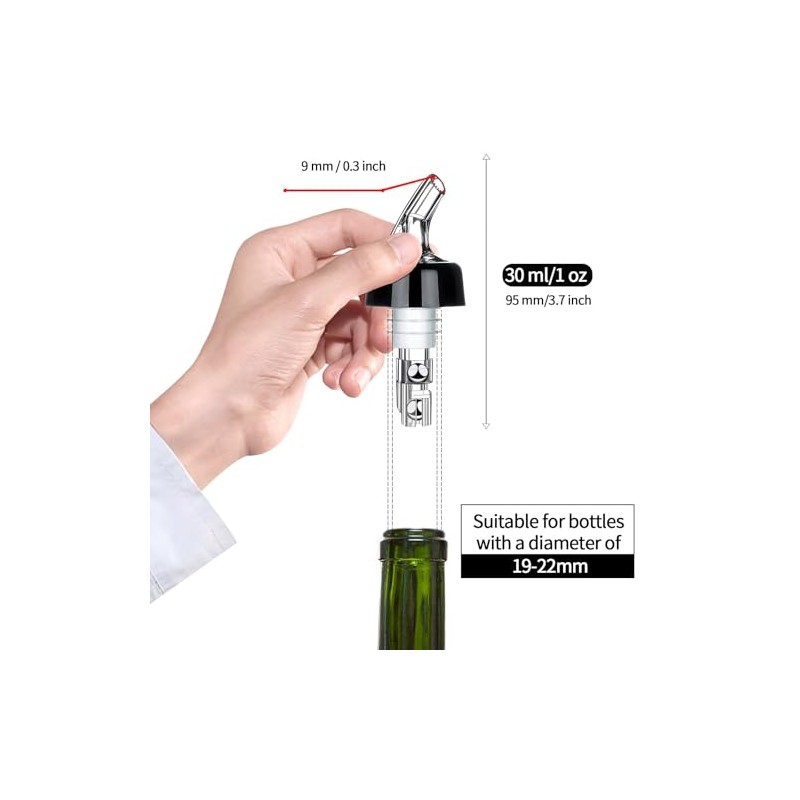 Measure Pourer Drinks Wine Cocktail Beverages Dispenser,Automatic Measured Bottle Pourer
