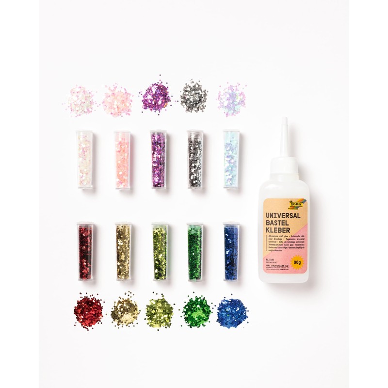 folia 5891 Organic Chunky Glitter Set Starlight, 10 Tins Including