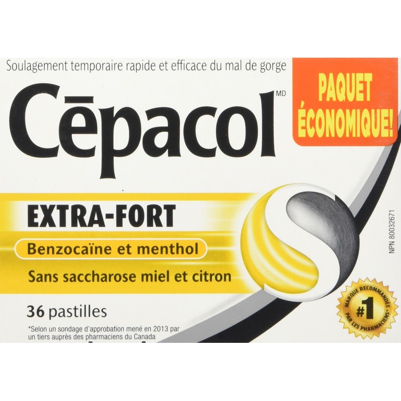 Cēpacol Extra Strength, Sucrose Free, Honey Lemon, Sore Throat lozenges,