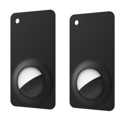 Dingfeiyu Card Holder for Airtag, AirTag Wallet Card Holder for Purse, Handbag, Backpack, Purse, Clutch, Wrist, Slim Credit Card Size & Ultralight, Black, W x 2, Classic