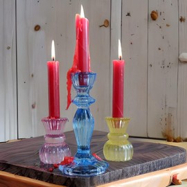 Candlestock Hippie Drippy Drip Candles - Pack of 11 Dripping Taper Candles - Wine Bottle Melting Candles (Red)