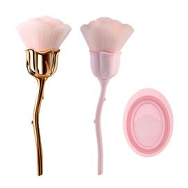 2 Flower Makeup Brushes, 1 Wash Bowl, Nail Art Dust Brush, Foundation Makeup Brush, Nail Art Makeup Brush Accessories