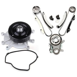 SCITOO Engine Timing Chain Kit with Water Pump - 9-0393SA 53021187AA Fit For Jeep Commander for Liberty Grand Cherokee Raider Dakota Nitro Ram 1500 Durango 3.7L