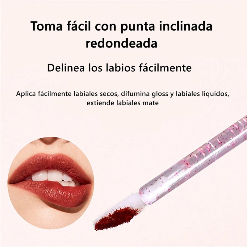 Caja De 50 Pinceles Desechables Para Aplicación De Labiales Color