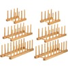 Lawei Set of 6 Bamboo Dish Rack - 3/6/8 Slots