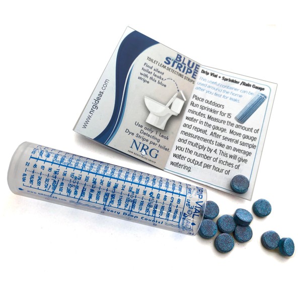 Dye Drop Blue Leak Detection Drip Vial Toilet Tab Strip