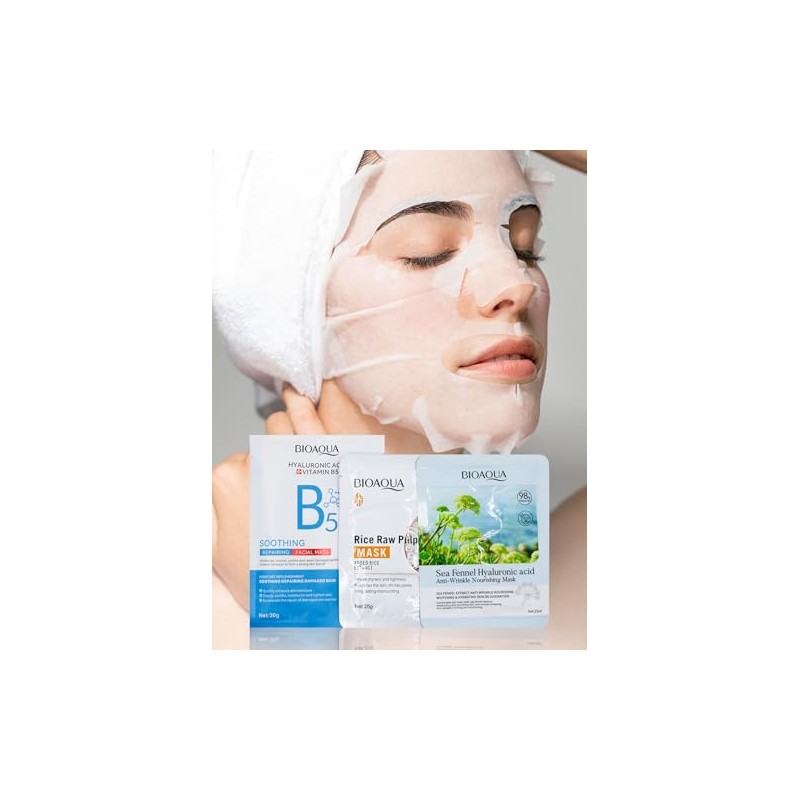 SUPER PACK 15 MASCARILLAS FACIALES COREANAS SURTIDAS COLAGENO, PEPTIDOS, ACIDO