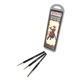 The Army Painter GameMaster Character Brush Set - 3 Essential Model Paint Brushes: 1 Detail Paint Brush, 1 Monstrous Brush and 1 Dry Brush. A Paint Brush Set For Warhammer 40k or DnD Miniature Paint