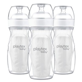 Playtex Baby Anti-Colic Nurser Bottle with Pre-Sterilized Disposable Drop-Ins Liners, Closer to Breastfeeding, 8 Ounce Bottles, 3 Count