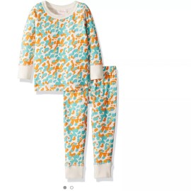 Masala Kids Baby Girls Organic Pajamas Spotted Pool, Blue, 6-12M