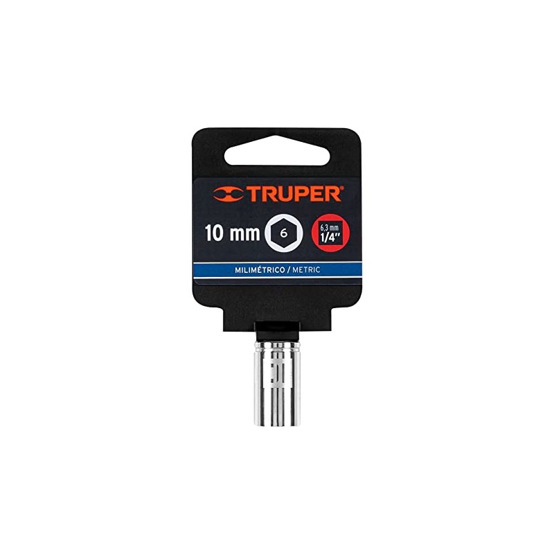 Truper D-1410-M, Dado de 6 puntas mm, 10 mm, cuadro