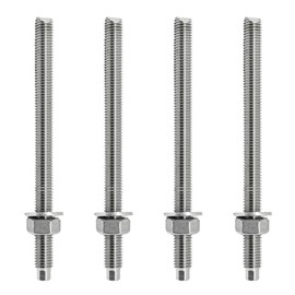 MKT Anchor Rod Composite Anchor Bolt Anchor Composite Bolts – Pack of 4 Size: M10 x 130 mm for Anchoring Large Loads in Cracked and Uncracked Concrete Heavy Duty Anchor Bolts Made of Stainless Steel