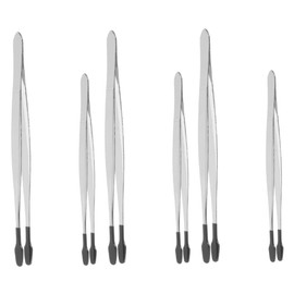 Baluue 3sets Stainless Steel Craft Tweezers Set Multipurpose Metal Tweezers for Jewelry Making Crafting 2pcs*3