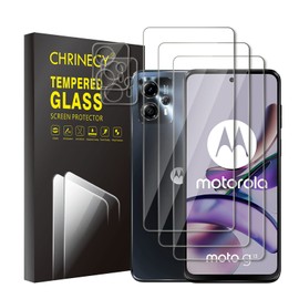 CHRINECY Pack of 3 screen protectors for Motorola Moto G13/G23 + 2 camera screen protectors, 9H hardness, anti-scratch, HD clear, bubble-free, anti-oil