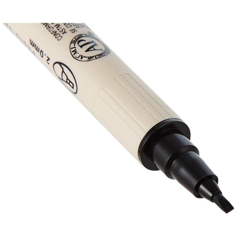 Zig Memory System Calligraphy Dual-Tip Marker-Pure Black 6/Pkg