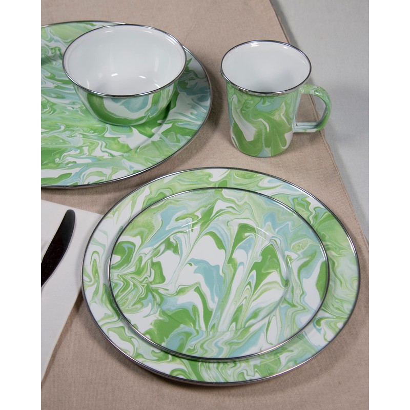 Golden Rabbit Enamelware Nested Mixing Bowls with Lids, Set of