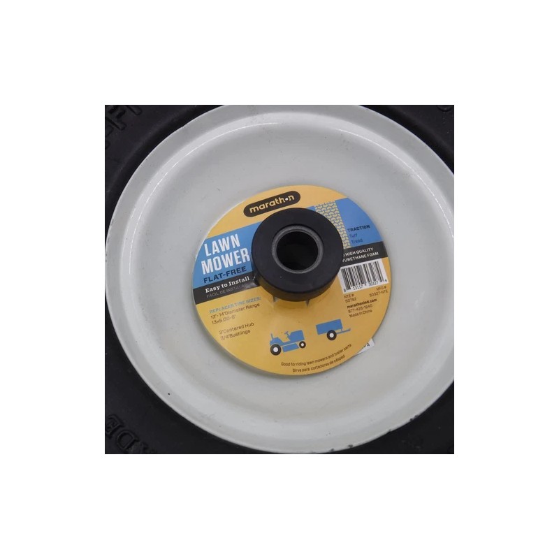 Marathon 30327 Flat Free Lawnmower Tire 13x5.00-6 on 3" Centered