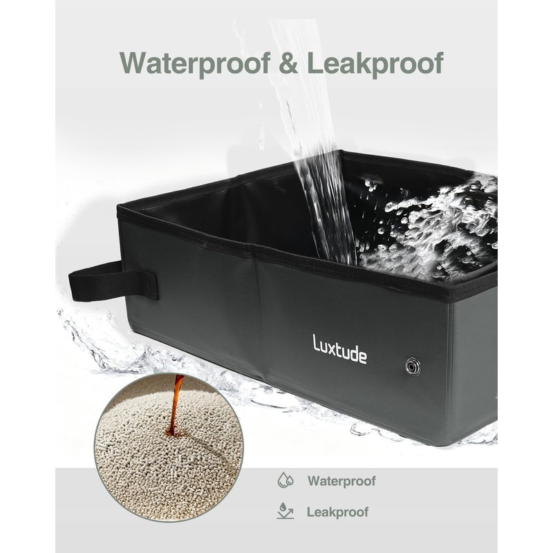 Luxtude Portable Litter Box for Cats, Comes with a Hard