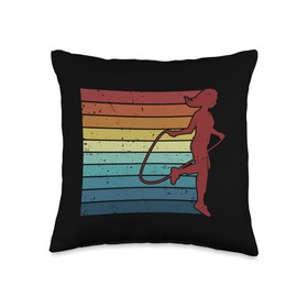 Fitness Jump Rope Gear Apparel Gifts For Beginners Retro Speed Skipping Professional Jump Rope Throw Pillow, 16x16, Multicolor