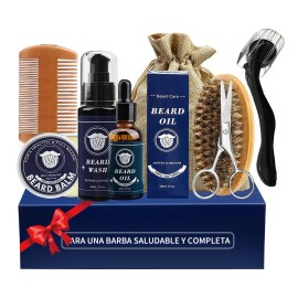 Kit Cuidado De Barba Para Hombres, Herramientas Aseo Bigote