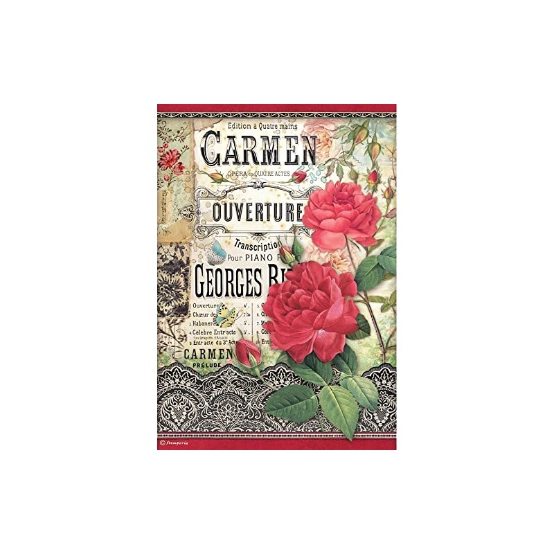 Stamperia International Stamperia-Rice Paper-Desire-Carmen Ouverture, Multicoloured, A4