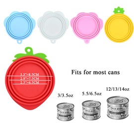 ROMI FLORIA 2 packs Pet Food Can Lids,Cute Food Safe BPA-Free & Dishwasher Safe, Can Covers Most Standard Size Dog and Cat Can Food Canned (White)