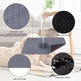 2 PCS Almohadillas Lavables para Perros, Impermeable Almohadilla de Entrenamiento,Tapetes Reutilizable de Entrenamiento para Perros, Almohadilla con Antideslizante Inferior para Perro Gatos (50X70CM)