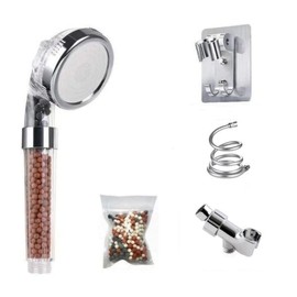 Mineral Stream Ionic Shower Head Full Kit with Replacement Beads + Hose + Shower Holder & Arm Diverter| 3 Settings High Pressure Water Saving Showerhead for Dry Hair & Skin