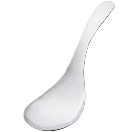 Ernest A-77610 Serving Spoon, Made in Japan, Short (Does Not Get in the Way Even When Placed on Dishes), Easy to Hold (Wide Handle) Easy to Scoop (Wide and Deep), 18-8 Stainless Steel (Exquisite Size Spoon), Popular Brand of Major Restaurants A-77610, Si