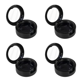 WishLotus 4Pcs Eyeshadow Sub Container, Refillable Empty Makeup Eyeshadow Box for Daily Travel Use, Empty Eyeshadow Pans for Women and Girls, 35mm (Black)