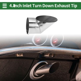 Motoforti 4.8" ID Inlet Turn Down Exhaust Tip T304 Stainless Steel Surface Polishing Mandrel Bend Elbow Tube 9.1" Overall Length Suitalbe for 4.8" OD Tailpipes