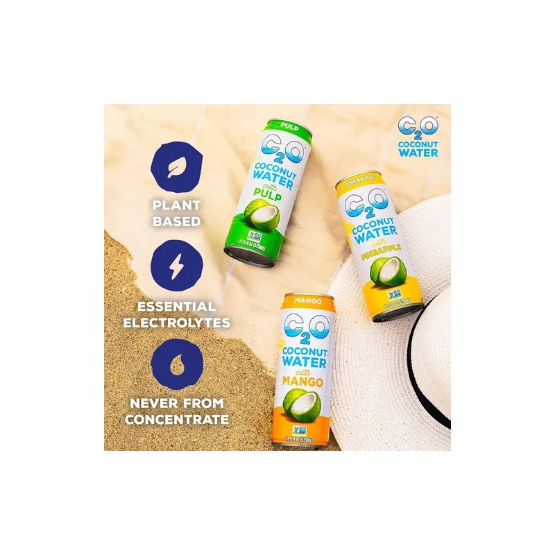 C2o Agua De Coco Con Jengibre, Lima Y Cúrcuma -