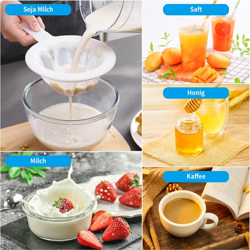 Tenbrachian 2 Pcs Fine Mesh Strainer, Kitchen Sieves and Strainers,