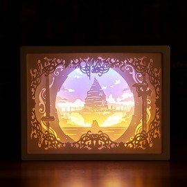 Papercut Light Box 3D LED Paper Carving Lamp Paper Carving Art Night Lights  LED Table Lamp for Decoration