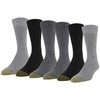GOLDTOE Men's Hudson Crew Socks, Multipairs, Grey Marl/Black/Charcoal (6-Pairs), X-Large