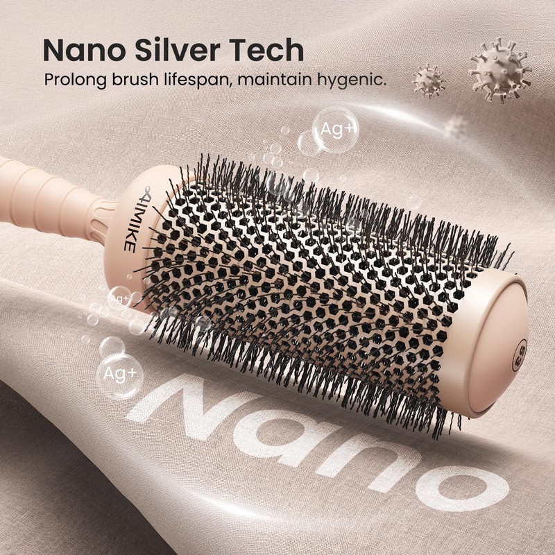 AIMIKE Round Brush for Blow Out, Extra Long Round Hair
